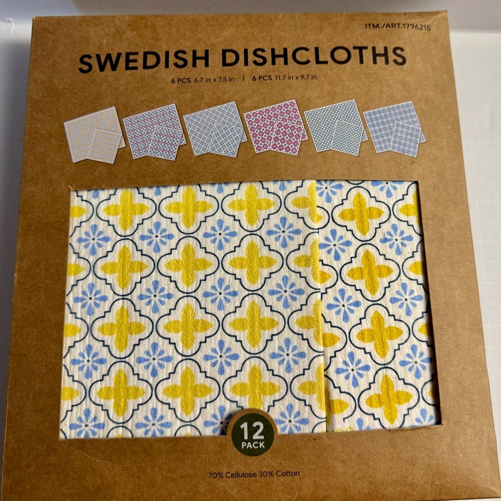 Swedish Pattern Dishcloths 12-pieces
Reusable Paper Towels